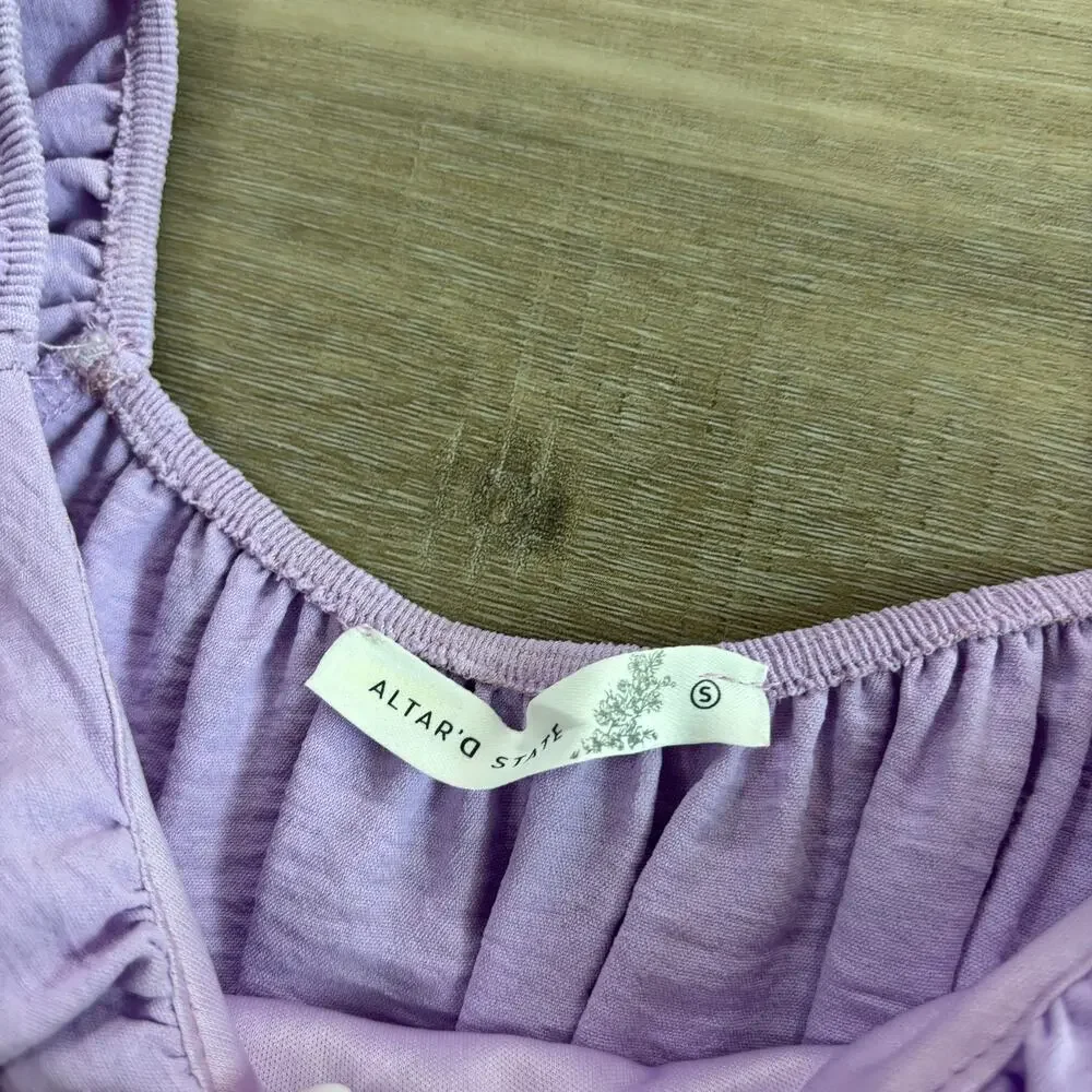 Altar'd State Light Purple Short Sleeve Dress Women Size Small